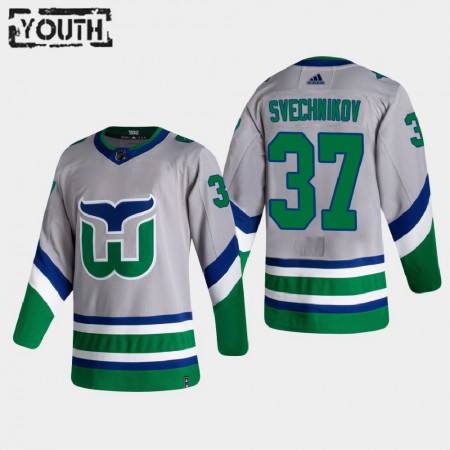Kinder Eishockey Carolina Hurricanes Trikot Andrei Svechnikov 37 2020-21 Reverse Retro Authentic